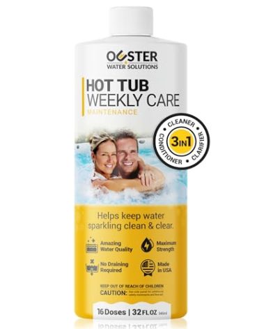 Bio Ouster 3in1 Weekly Hot Tub Cleaner, Conditioner, Clarifier - Hot Tub Chemicals for Standard & Inflatable Spas - Spa Chemicals for Crystal Clear & Sparkling Clean Water - Made in USA (32oz)