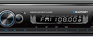 BLAUPUNKT Irvine70 Multimedia Car Stereo - Single DIN LCD Display with Bluetooth Streaming, Hands-Free Calling, MP3/USB Front Aux, AM/FM Receiver - Detachable Faceplate