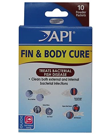 API FIN & BODY CURE Freshwater Fish Powder Medication 10-Count Box