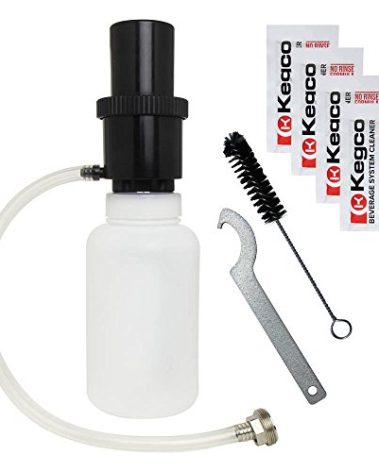 Kegco BF CK-1P04 Beer Line Cleaning Kit Bottle with 4 0.5-oz Packets of Cleaner, 1 quart, Black
