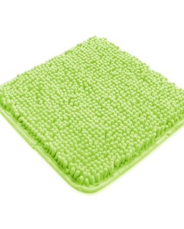 Yeaban Small Bathroom Rugs 12"x12" – Thick Chenille Bath Mats | Absorbent and Washable Bath Rug Non-Slip, Plush and Soft Rugs for Bathroom, Shower, Sink(Apple Green)