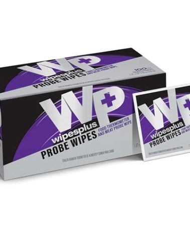 WIPESPLUS Probe Wipes, Thermometer Wipes, Meat Probe Wipes with Individual Satchets for Home and Business, 1000 Count, (10 Packs of 100),White