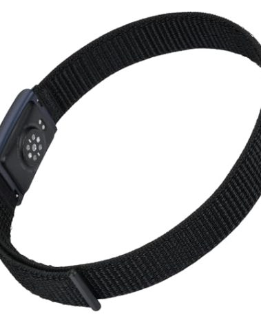 22mm Bicep Band Compatible with Amazfit Helio Strap Ankle/Arm Band Replacement, Adjustable Soft Breathable Strap with Intergrated Quick Realease Pins (Black)
