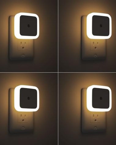 Sujeet Night Light, Night Lights Plug into Wall 4-Pack, Nightlight Plug in Night Lights, Dusk to Dawn Night Lamp Led Night Light for Bedroom, Bathroom, Hallway Warm White