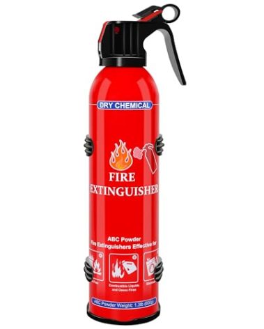 1Pack ABC Dry Powder Fire Extinguishers, 620ml Portable Dry Chemical Fire Extinguishers for Home, Kitchen, Vehicle, Boat, Workshop & Travel Backpack – Compact Small Fire Extinguisher