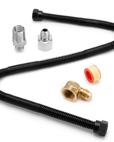 Stanbroil 3/8" X 24" Non-Whistle Flexible Flex Gas Line with Brass Ends for NG or LP Fire Pit and Fireplace