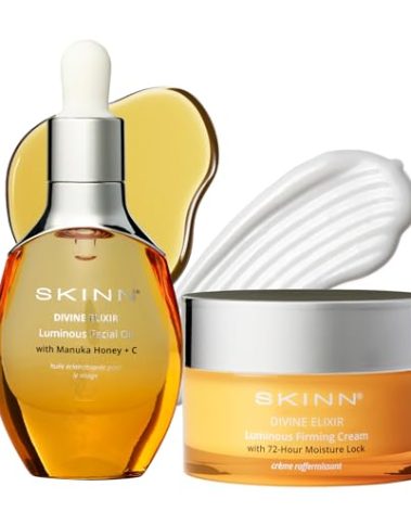 Luminous Facial Oil and Face Firming Cream Set - Anti-Aging Skin Care Duo to Reduce Fine Lines, Wrinkles & Strengthen Skins Barrier with Vitamin C & Manuka Honey