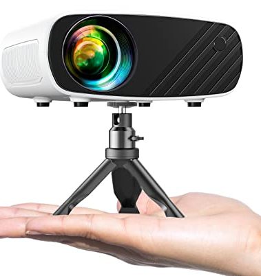 Mini Projector for iPhone, ELEPHAS 2025 Upgraded 1080P HD Projector, 8000L Portable Projector with Tripod, Movie Projector Compatible with Android/iOS/Windows/TV Stick/HDMI/USB