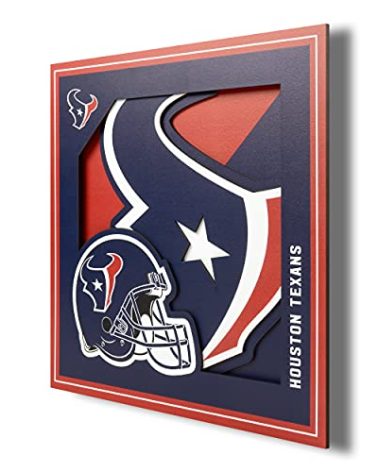 YouTheFan NFL Houston Texans 3D Logo Series Wall Art - 12x12