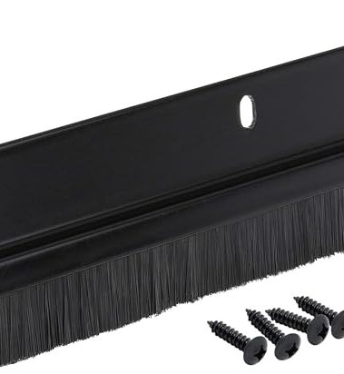 Randall Manufacturing Co., Inc | Door Sweeps – Aluminum & Brush | Brush Sweeps for Gaps Up to 1” | Black Trim with Black Brush | 3 Feet | Fill Gaps & Keep Unwanted Debris Out