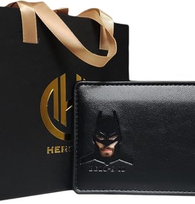 Leather Bat Wallet - Personalized wallet Man Woman, Superhero Mask - Slim Card Holder, Bat ID Heroic wallet- Unique Holiday Gift Birthday, Anniversary, for Dad, Husband, Boyfriend, Wife, Father's day