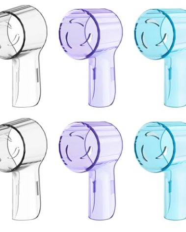 HSYTEK 6 Pack Toothbrush Heads Dustproof Cover Compatible with Oral B, Fits for Oral-B iO Series, Pro 1000, 1500, 5000, 7500 Electric Toothbrush, Protects Brush Head and Convenient Travel
