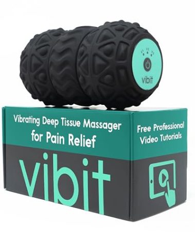 Vibit - Vibrating Massager for Plantar Fasciitis, Pain Relief and Sciatica, Foot and Body Portable Massage Roller, Deep Tissue Pain Relief from Feet to Neck, Electric, 3 Vibration Levels (Black)