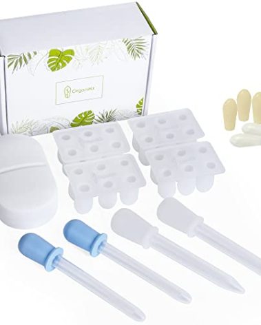 OrganiKit's Reusable Suppository Mold Kit - Eco-Friendly, 2ML, Silicone, Suppository Molds | Kit Includes 4 Suppository Mold Tray's, 4 Liquid Droppers, 1 Suppository Case.