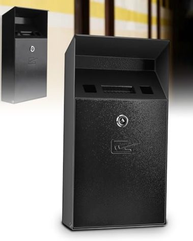 ZhouDaShu Wall Mounted Ashtray Outdoor, Cigarette Butt Can for Outside, Cigarette Butt Receptacle, Great for Use of Patio,Hotels,Cafes,Offices,Restaurants,Bars,Etc.