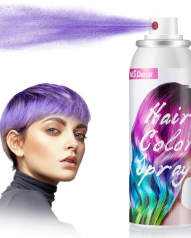 ONE-TIME USE Purple Hair Color Spray for Christmas Party, Crazy Hair Day - 1-Day Washable, 100ML