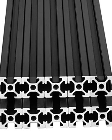 IXGNIJ 10pcs 1000mm T Slot 2020 Aluminum Extrusion European Standard Anodized Linear Rail for 3D Printer Parts and CNC DIY Black(39.4inch)