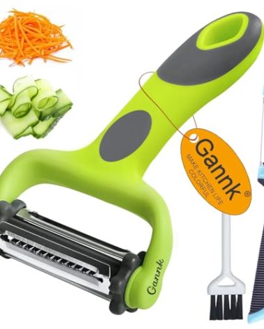 GANNK Potato Apple Vegetable Peelers for Kitchen, I and Y Peelers for Fruit Veggie Potatoes Carrot Cucumber, 3 in 1 Blade Spin Design With Julienne Function