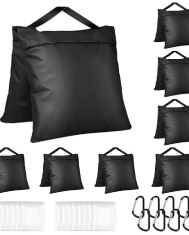 Evekea 8 Packs Sandbags Weight Bags for Photo Studio, Heavy Duty Saddlebag for Canopy, Umbrella Base, Backdrop Stand, Photo Tripod, Picnic Table,Fishing Chair