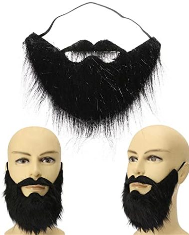 The Flash Store Funny Costume Party Men Women Kids Fake Beard Moustache Black - Halloween & Christmas Beard Facial Hair Disguise Game