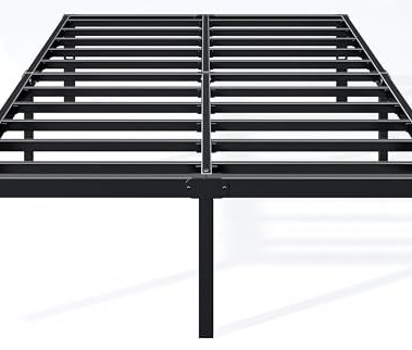 Hafenpo 18 Inch King Bed Frame - Sturdy Metal Platform King Size, No Box Spring Needed, Heavy Duty, Easy Assembly, Strong Bearing Capacity, Under Bed Storage, Black