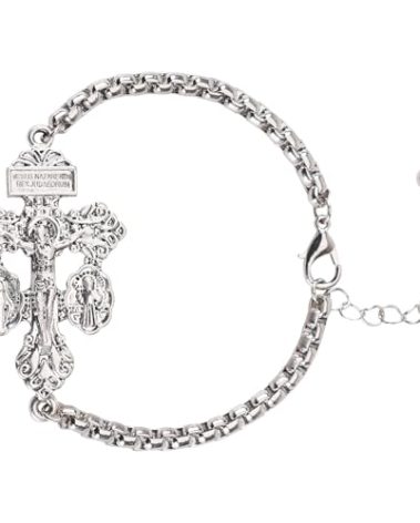 Pardon Crucifix Catholic Bracelet for Women Men,St Benedict Bracelet,Milagrosa Medal Bracelets,La Cruz Del Perdon Catolica,Crucifijo Del Perdon,Crucifijos Catolicos,Medalla De San Benito Bracelets
