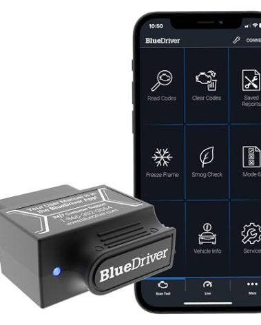 BlueDriver Bluetooth Pro OBDII Scan Tool for iPhone & Android - No Subscription Fee - OBD2 Car Scanner and Code Reader - Diagnose Check Engine, ABS, SRS, Airbag & 7000+ Issues on Vehicles 1996+
