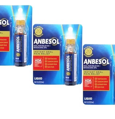 Anbesol Maximum Strength Liquid, 0.41 Fluid Ounce (Pack of 3)