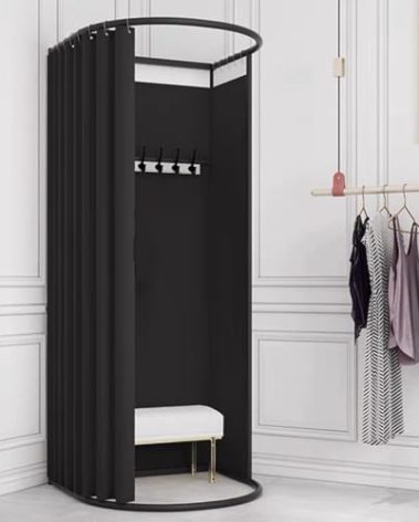 WUGCHDA Clothing Store Fitting Room, Portable Dressing Room for Boutique, Movable Changing Room with Shading Curtain, Temporary Mobile Prvacy Protection Dressing Room, 78 X 39 X 37in