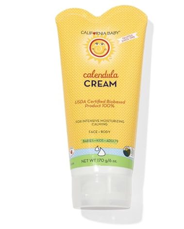 California Baby Calendula Cream | 100% Plant-Based Moisturizer | Lavender Baby Lotion | Face Moisturizer For Dry Skin | Hypoallergenic | 6 oz / 170g