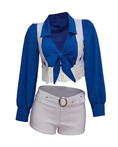 MyheroCos Women's Star Sexy Cheerleader Costume High School Girls Cheerleading Uniform Sports Team Two Piece Set (XS)