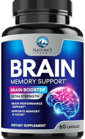 Brain Memory Supplement - 3X Strength Nootropics for Concentration, Clarity & Focus Support - Brain Health Cognitive Vitamins with Bacopa, Phosphatidylserine & DMAE, Brain Booster Pills, 60 Capsules