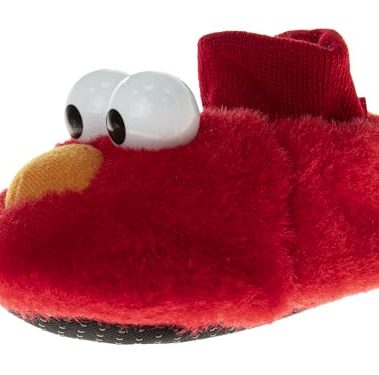 Sesame Street Kid's ELMO PUPPET SLIPPER Shoe, Red, 3/4 Child US Toddler