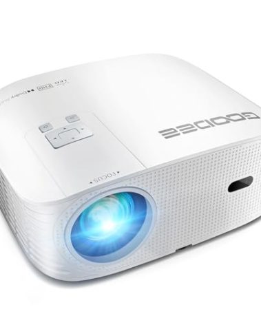GooDee Smart 1080P Projector - Video Projector with WiFi and Bluetooth, Movie Outdoor Projector for Home Theater Dolby Audio Zoom Portable Projector TV Stick, Netflix/Amazn Prime Video Certified