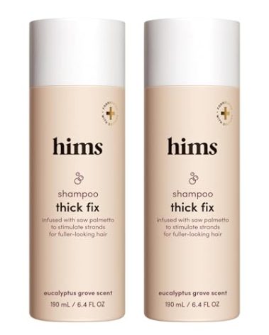 hims Thick Fix Shampoo - Saw Palmetto for Healthy Hair Growth & Thickening - Scalp Cleansing - Vegan, Sulfate-Free & Cruelty-Free - Eucalyptus Scent, 2 pack 6.4 fl oz