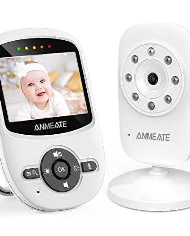 ANMEATE Video Baby Monitor with Digital Camera, Digital 2.4Ghz Wireless Video Monitor with Temperature Monitor, 960ft Transmission Range, 2-Way Talk, Night Vision, High Capacity Battery（1 Camera）