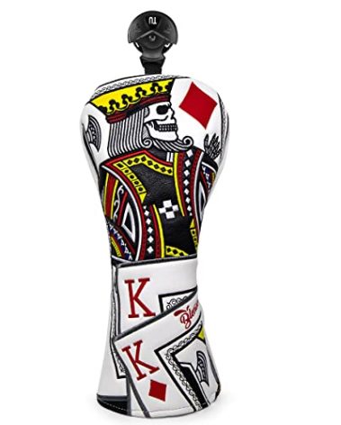 BAIRBRE Golf Club Covers - Poker Diamond King Hybrid Covers Leather Hybrid Headcover Golf Headcover for Most Brands
