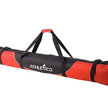 Athletico Mogul Padded Ski Bag - Fully Padded Single Ski Travel Bag (Red, 170cm)