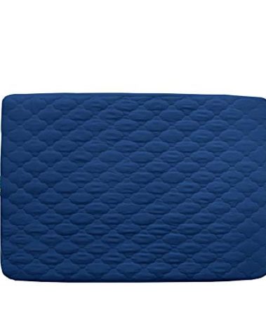 Pack and Play Mattress Protector Sheets Fitted Waterproof Pack and Play Mattress Pad Cover, Compatible with Graco Pack n Play & Dream On Me & Pamo Babe, Playpen/Playard Sheet Quilted, Navy, 39" x 27"