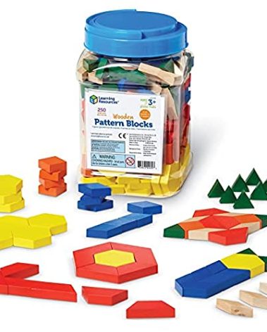 Learning Resources Wooden Pattern Blocks - Educational Toys and Tangram Puzzle Manipulatives for Kindergarten, Early Math Toys, Wood Pattern Blocks for Classroom and Homeschool, Teacher Must Haves