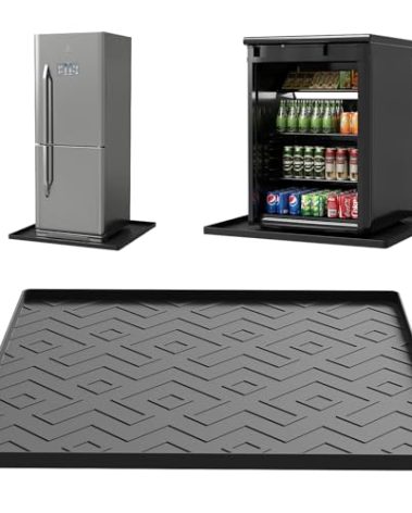 EWX Mini Fridge Silicone Mat 19.7"x19.7"x0.4" - Non-Slip, Spill-Proof, Drip Prevention | Ideal for Refrigerators, Washing Machines, Dryers, Wine Coolers, and Dishwashers
