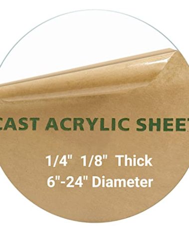 1 Pieces 1/4" Round Plexiglass Sheet, 11 Inch Diameter Clear Acrylic Circle, Round Cake Disk Acrylic Sheet, Plexiglass Table Top, Acrylic Backdrop