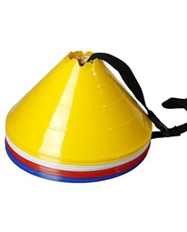 GSi Jumbo Soccer Cones - 12 Pack | High Visibility | Convertible Cone/Hurdle | Carry Strap Included | for Sports Training Drills