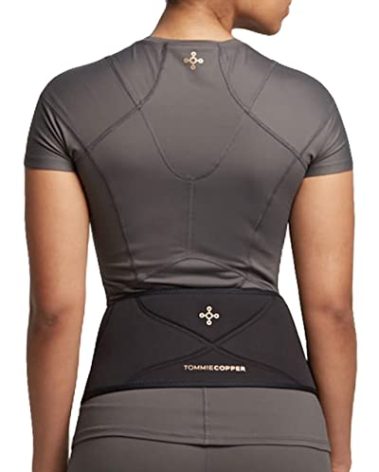 Tommie Copper Women’s Comfort Back Brace, Adjustable, Sweat Wicking, Breathable Back & Muscle Compression Support for Everyday - Black - Large/X-Large