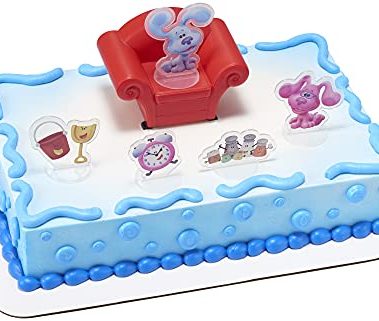 DecoSet® Blue’s Clues & You Cake Topper, 6-Piece Set of Decorations with Blue and Friends, Create an Adorable Birthday Cake