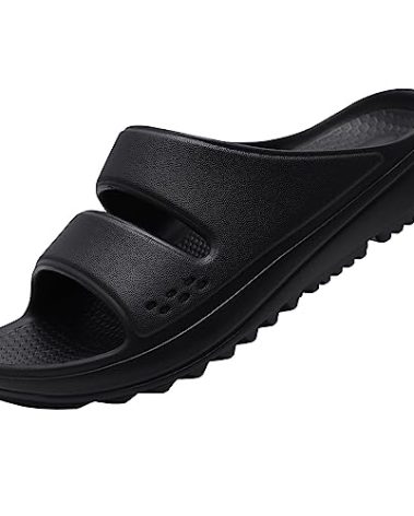 Evshine Orthopedic Sandals for Women Arch Support Recovery Slides Cloud Slippers for Plantar Fasciitis | Extremely Comfort, Black 39