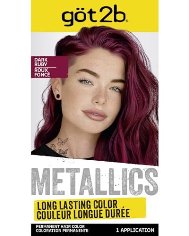 Got2b Metallics Permanent Hair Color, M68 Dark Ruby
