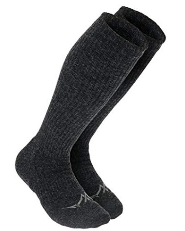 Wanderlust Knee-High Merino Wool Compression Socks For Men and Women Charcoal, Medium