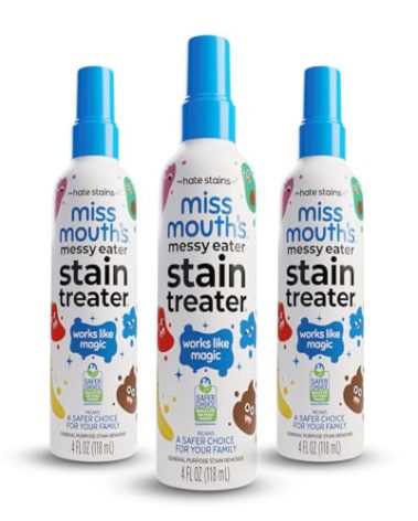 Miss Mouth's Messy Eater Stain Treater Spray - 4oz 3 Pack Stain Remover - Newborn & Baby Essentials - No Dry Cleaning Food, Grease, Coffee Off Laundry, Underwear, Fabric