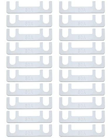 eMagTech 20Pcs Flat Fuse Strip Replacement Mixed Amp Strip Fuse Automotive Flat Fuse Blades Flat Fuse Blocks Car Accessories DC 32V